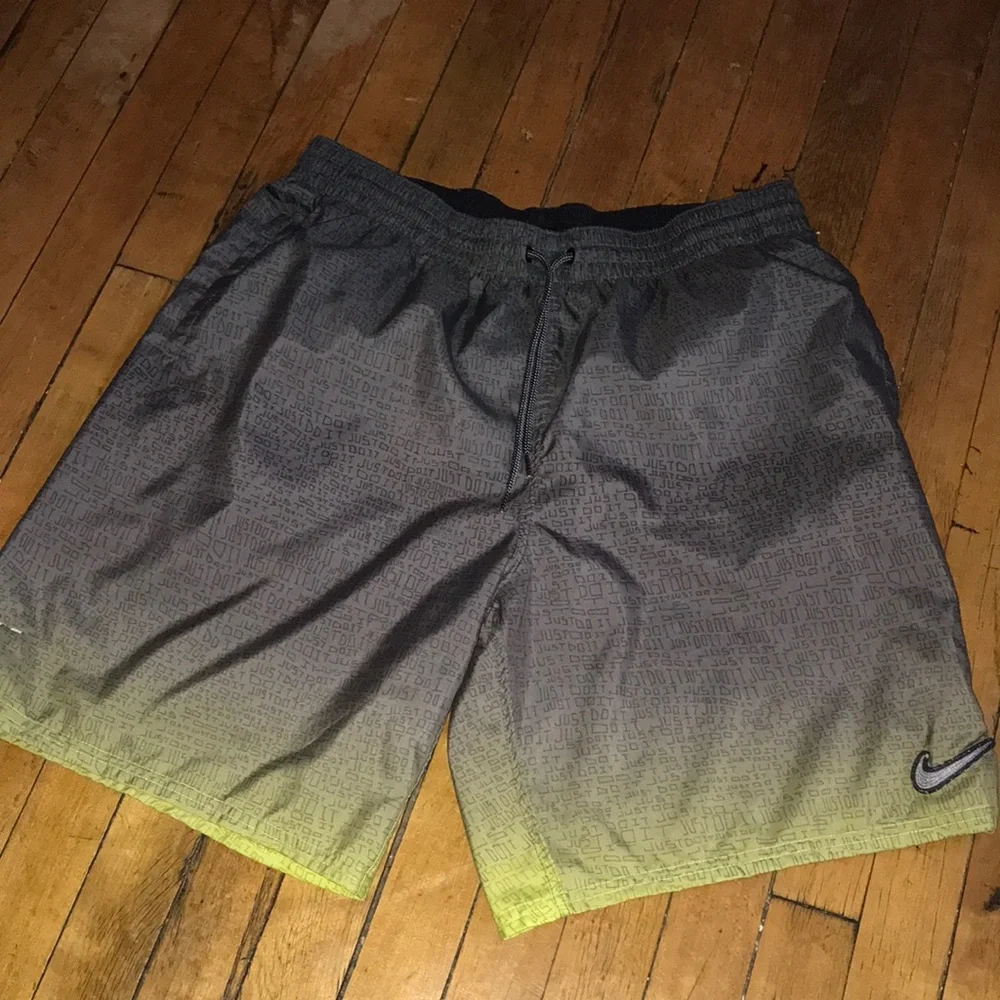 Nike Men’s Gray to Yellow Ombre‎ Swim Board Shorts